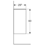 Mueble lateral Geberit Smyle Square abierto: 36x60x29.9cm, Blanco